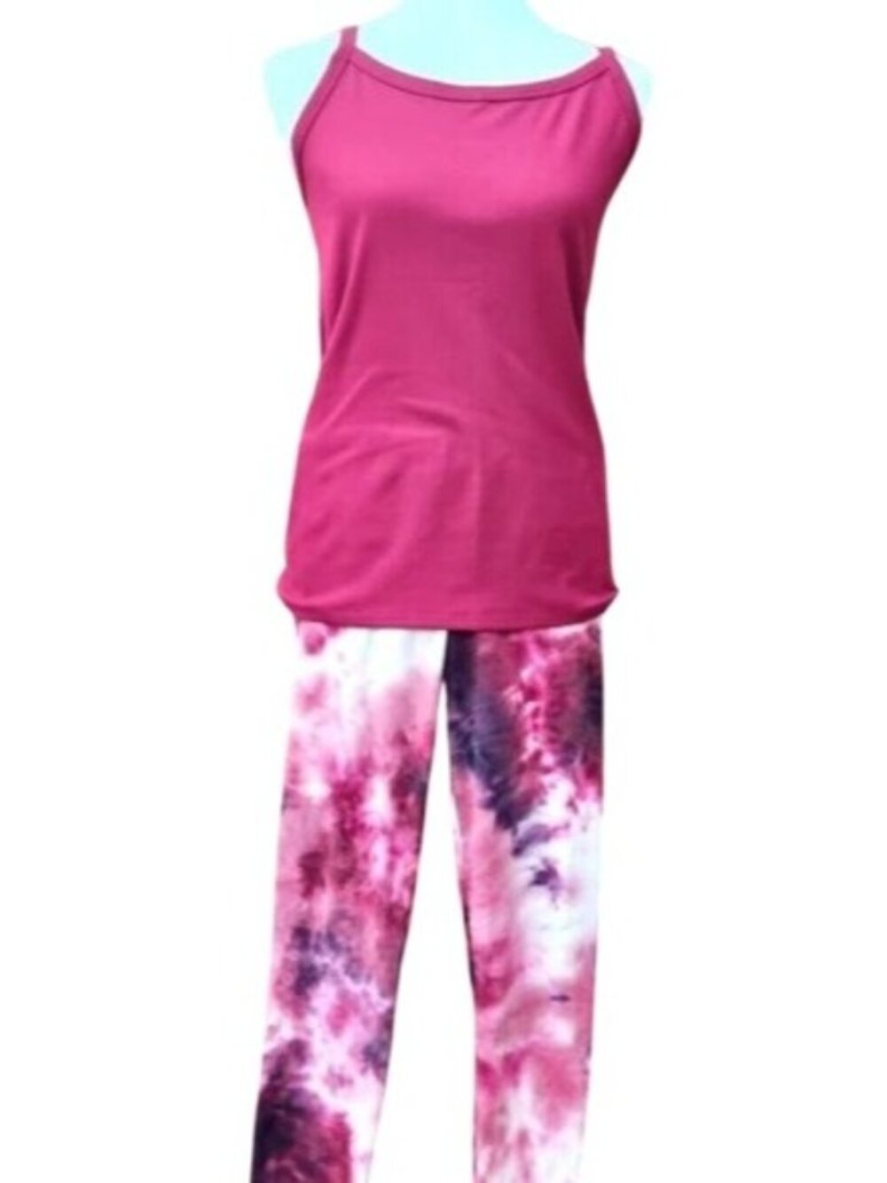 No Boundaries 2 piece Tank & Sweet Cranberry Tie Dye Leggings XL and large